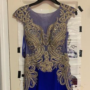 Blue Sequence Prom Dress